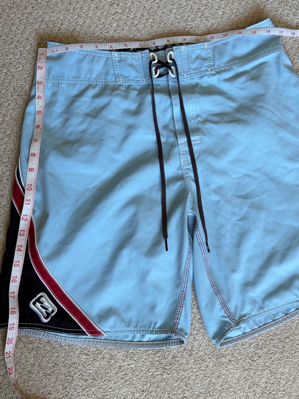 Vintage Billabong Andy Irons surf shorts 33 blue, red, black - Picture 8 of 16